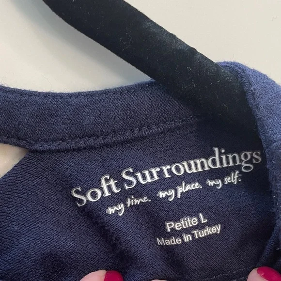 Soft Surroundings Deep Blue Midi Dress in large petite - Picture 2 of 6